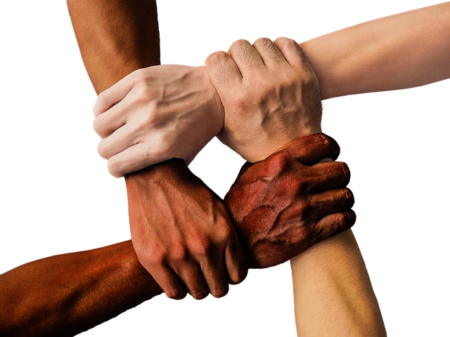 Interlocked hands